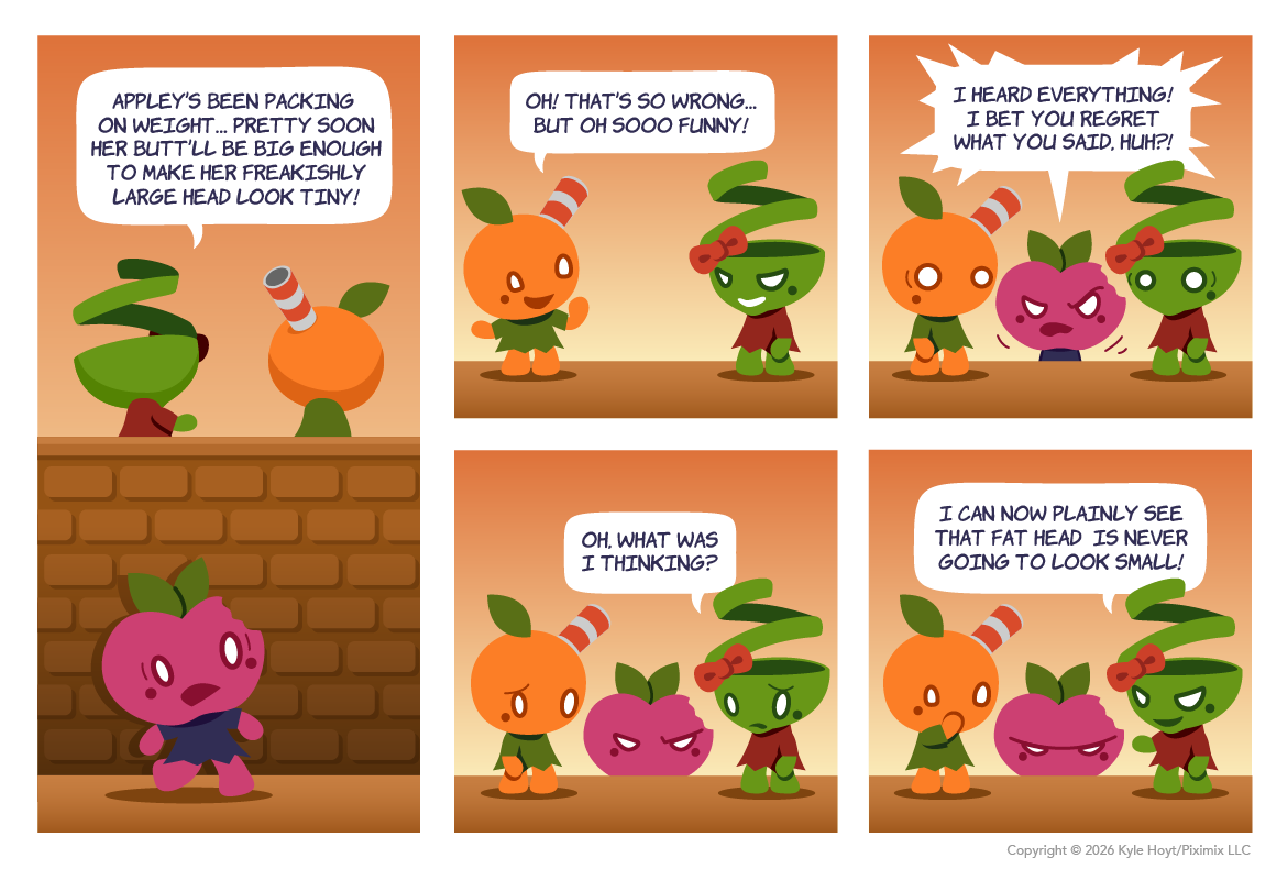 Appley has a big head