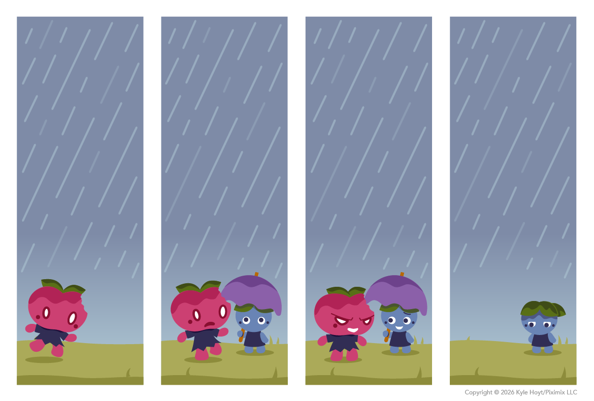 Appley likes to stay dry