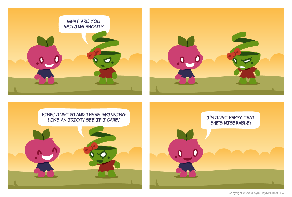 Appley smiles in the face of misery