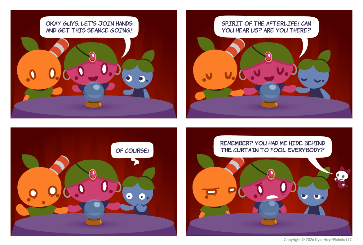 Appley talks to the dead