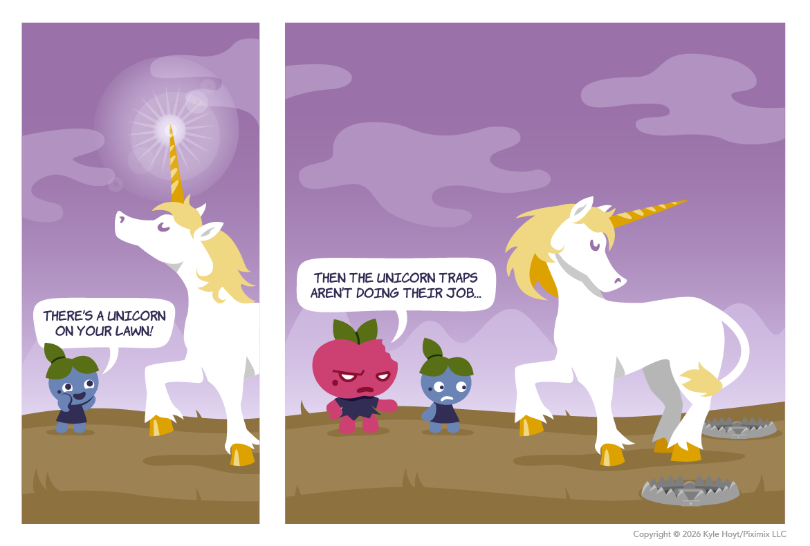 Appley hates unicorns