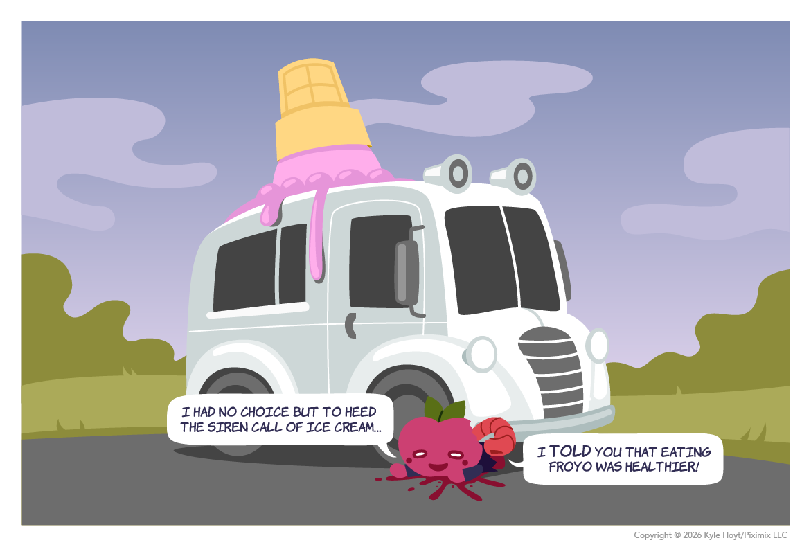 Appley screams for ice cream