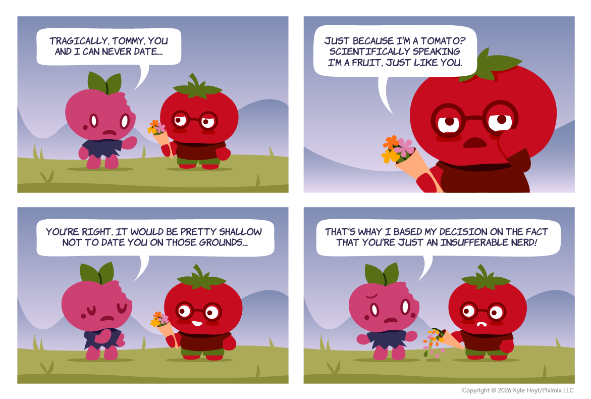 Appley doesn't like tomatoes