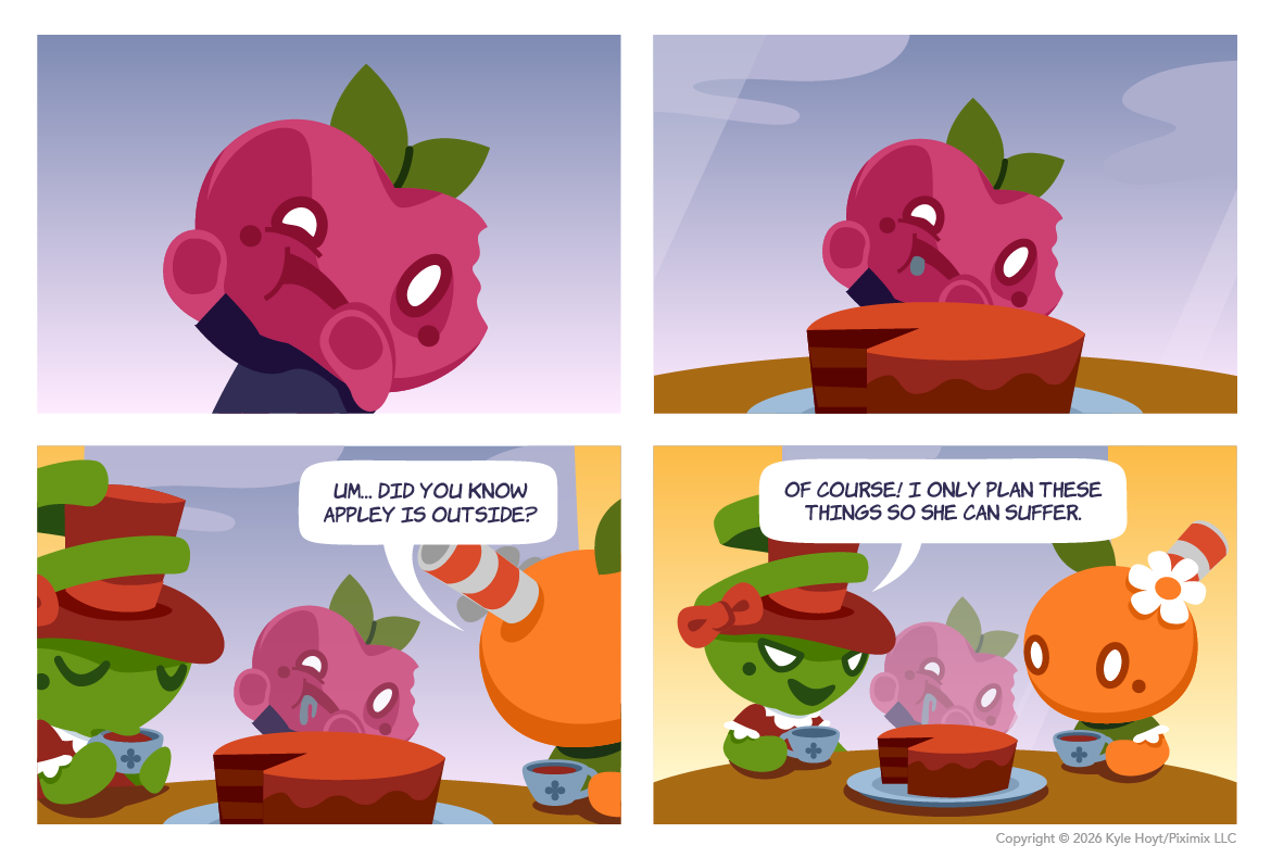 Appley is outside looking in